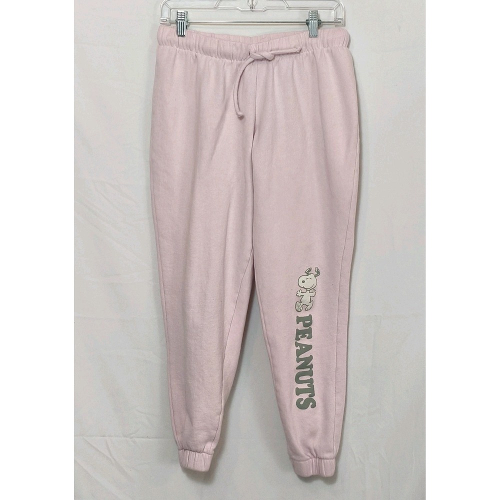 Munki Munki Pink Snoopy Joggers Sweatpants Size‎ Medium Peanuts Lounge Comfort